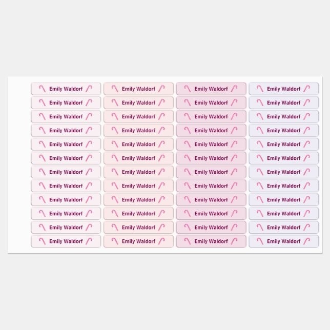 Candy Design Kids' Name Clothing School Labels Etiketten (Blatt)
