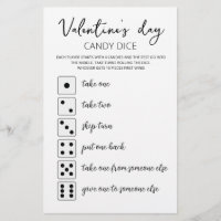 Candy Dice Editable Spiel Valentine's Day Party