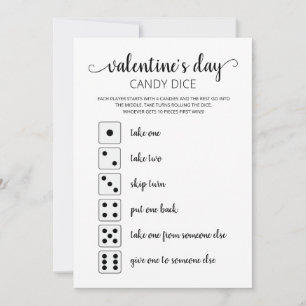 Candy Dice Editable Spiel Valentine's Day Party Einladung