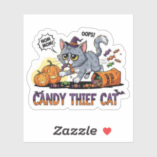 Candy Diief Cat - Funny Halloween Vinyl Sticker