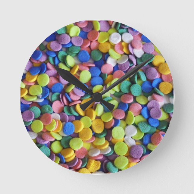 Candy Dots 2 Runde Wanduhr (Vorderseite)
