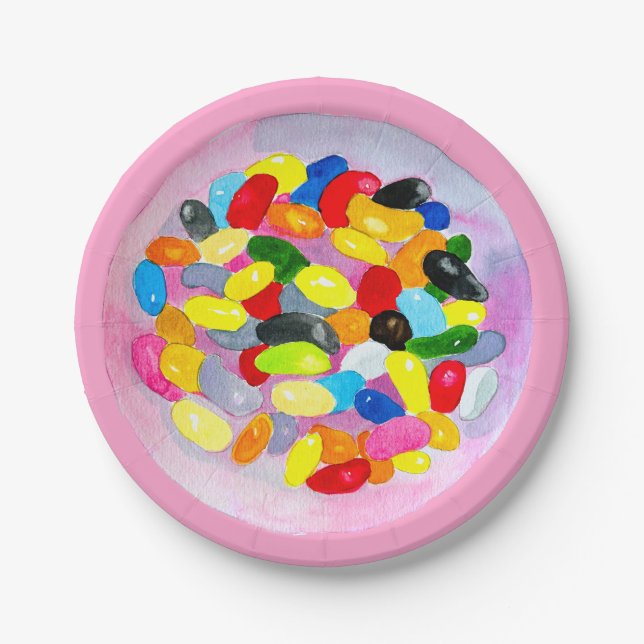 Candy farbenfrohe Gelee Lollys Pappteller (Vorderseite)