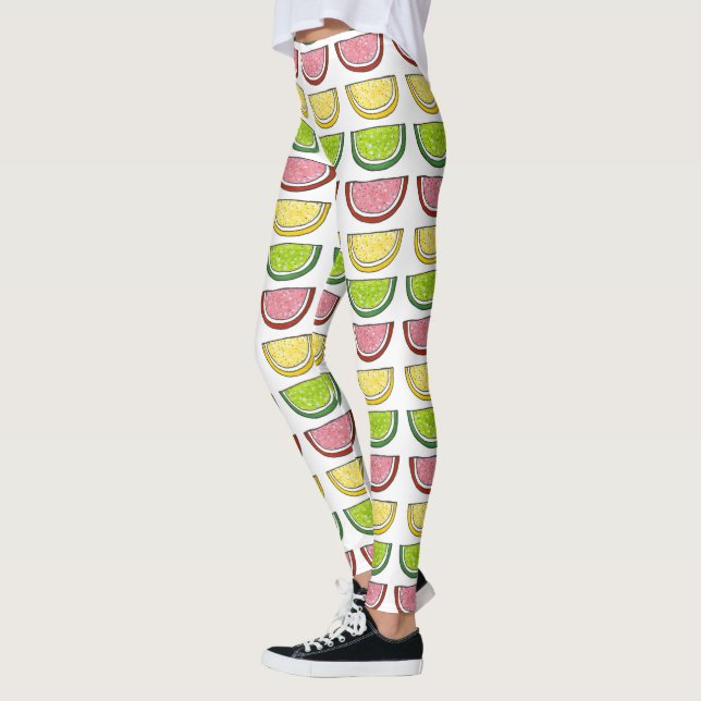 Candy Fruit Slice Lemon Limon Cherry Citrus Candie Leggings (Links)