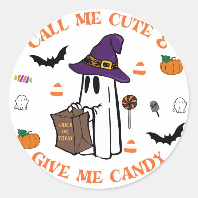 Candy Ghost Halloween Sticker (Vorderseite)