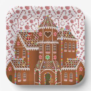 Candy Gingerbread House Pappteller