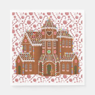 Candy Gingerbread House Serviette
