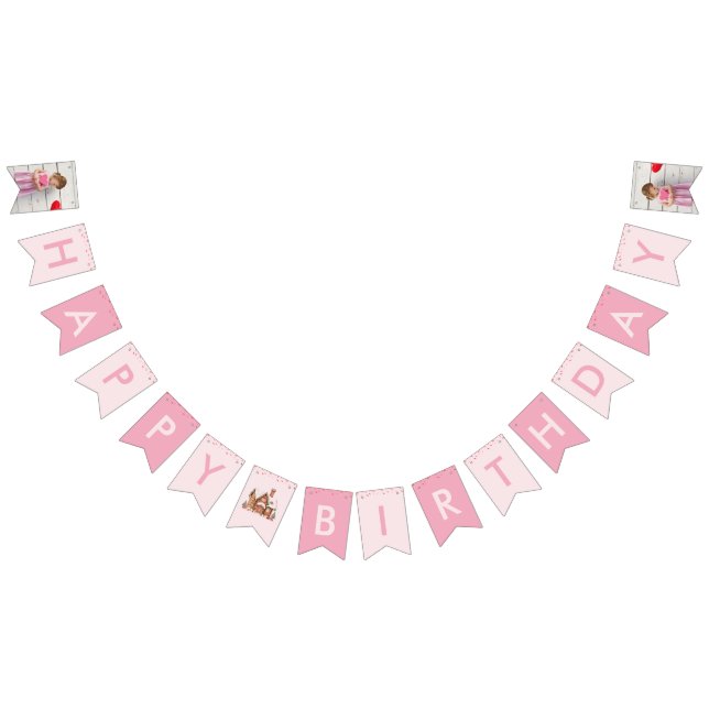 Candy Gingerbrot House Pink Birthday Wimpelkette (Alle)