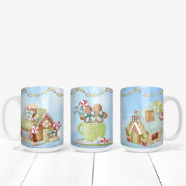 Candy Gingerbrot und Candy Cane Design Zweifarbige Tasse