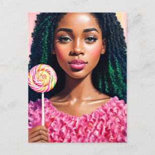 Candy Girl Melanin Beauty Postkarte