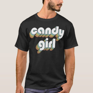 Candy Girl Retro Rainbow Typografie Faded Style T-Shirt