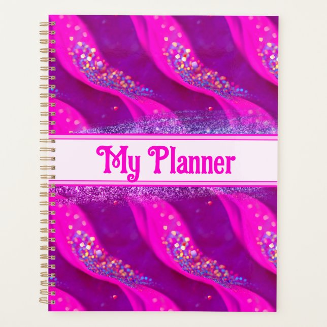 Candy Glitzer Planner - Abstrakte rosa Glitzern Planer (Vorderseite)