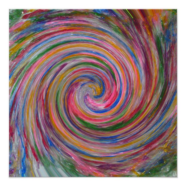 Candy Glitzer Swirl Perfektes Poster (Vorderseite)
