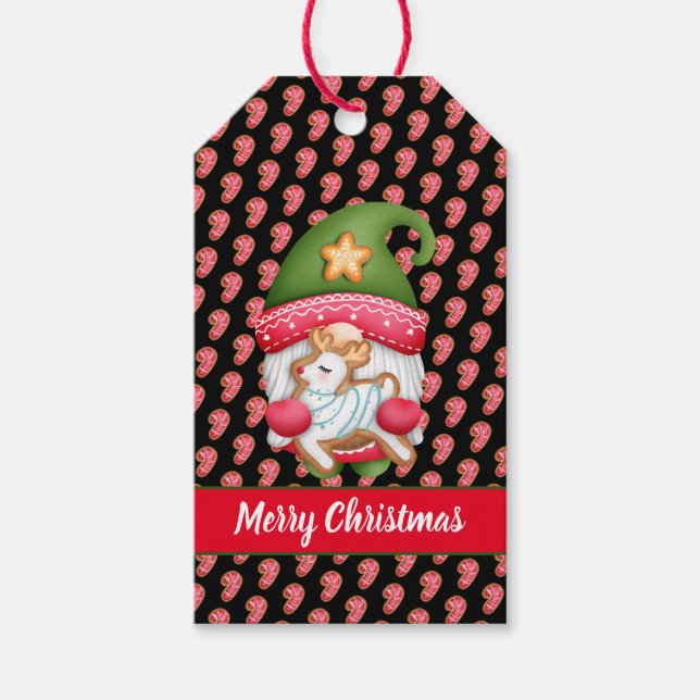 Candy Gnome passen Farbe und Text an Geschenkanhänger (Vorderseite)