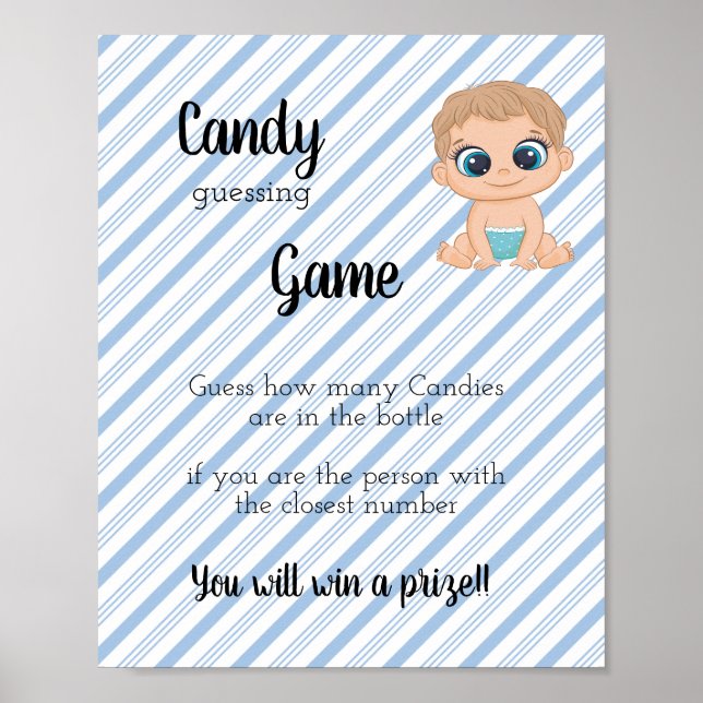 Candy Guessing Game Baby Boy Poster (Vorne)