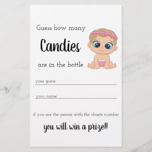 Candy Guessing Game Baby Girl Flyer