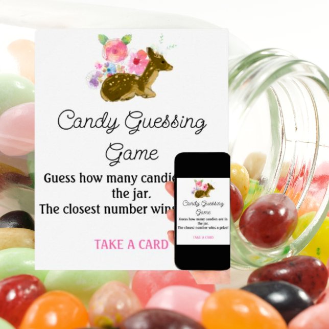 Candy Guessing Game Pink Girl's Baby Shower Poster (Von Creator hochgeladen)