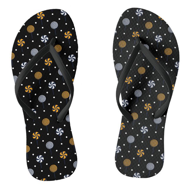 Candy Halloween Seamless Pattern Flip Flops (Fußbett)