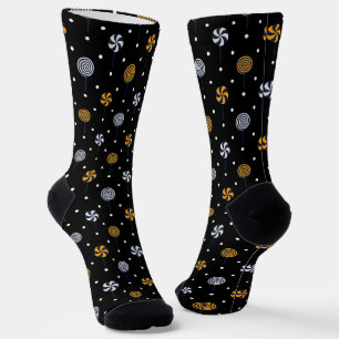 Candy Halloween Seamless Pattern Socken