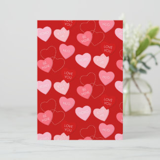 Candy Heart Cascade Feiertagskarte
