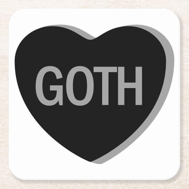 Candy Heart - Goth Rechteckiger Pappuntersetzer (Vorderseite)