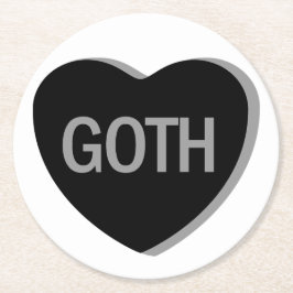 Candy Heart - Goth Runder Pappuntersetzer