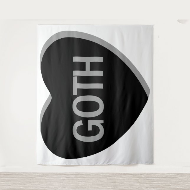 Candy Heart - Goth Wandteppich (Vorderseite)