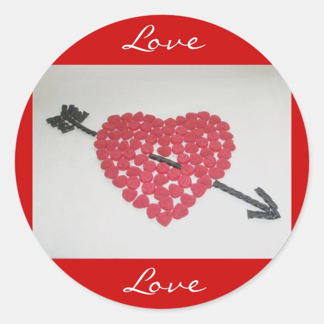 Candy Heart Liebe Aufkleber (Vorderseite)