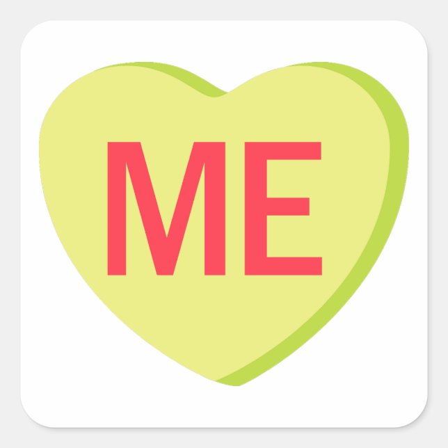 Candy Heart - ME Quadratischer Aufkleber (Vorderseite)