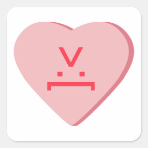 Candy Heart - Teufelskreis Quadratischer Aufkleber