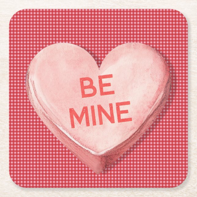Candy Heart Valentine Paper Untersetzer (Vorderseite)