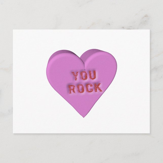 Candy Heart "YOU ROCK" Postkarte (Vorderseite)