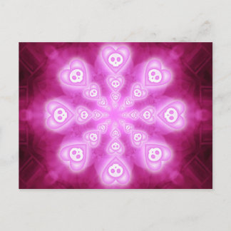 Candy Hearts and Pink Skulls Postkarte