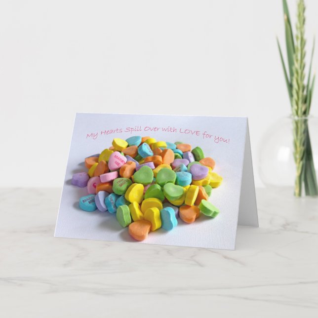 Candy Hearts Feiertagskarte (Vorderseite)