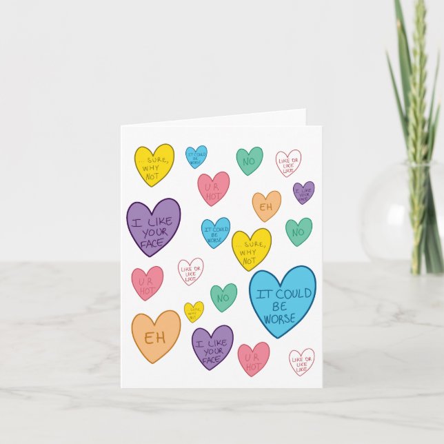 Candy Hearts Feiertagskarte (Vorderseite)