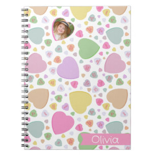 Candy Hearts Foto Valentine Notebook Notizblock