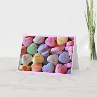 Candy Hearts für den Valentinstag Feiertagskarte