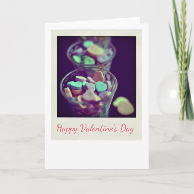 Candy Hearts KISS ME Gruß Feiertagskarte (Vorderseite)