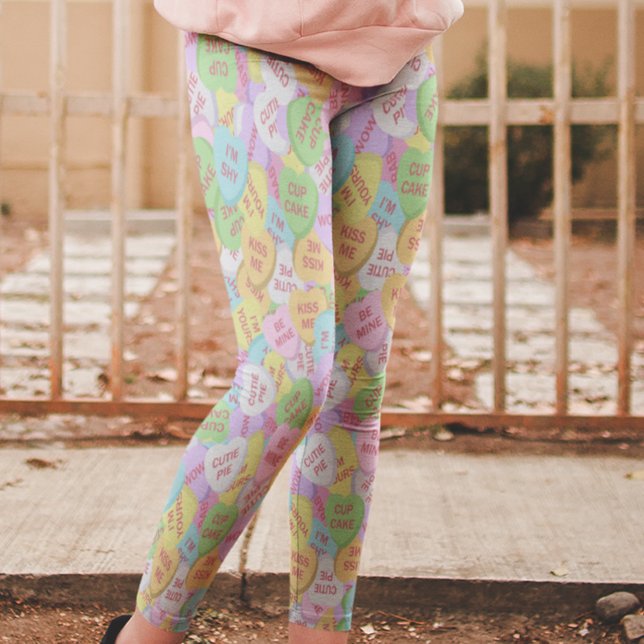 Candy Hearts Leggings Valentine's Day Muster (Von Creator hochgeladen)