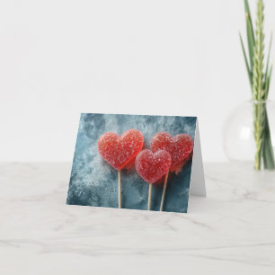 Candy Hearts Lollipop Valentine begrüßt Feiertagskarte