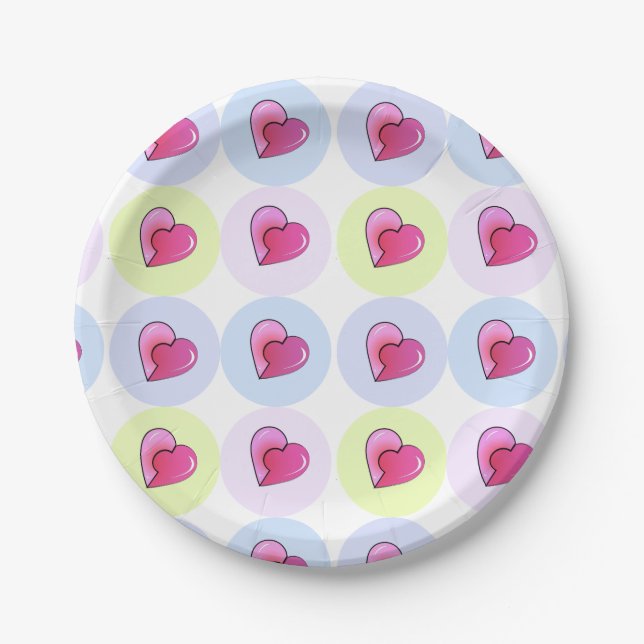 Candy Hearts Pappteller (Vorderseite)