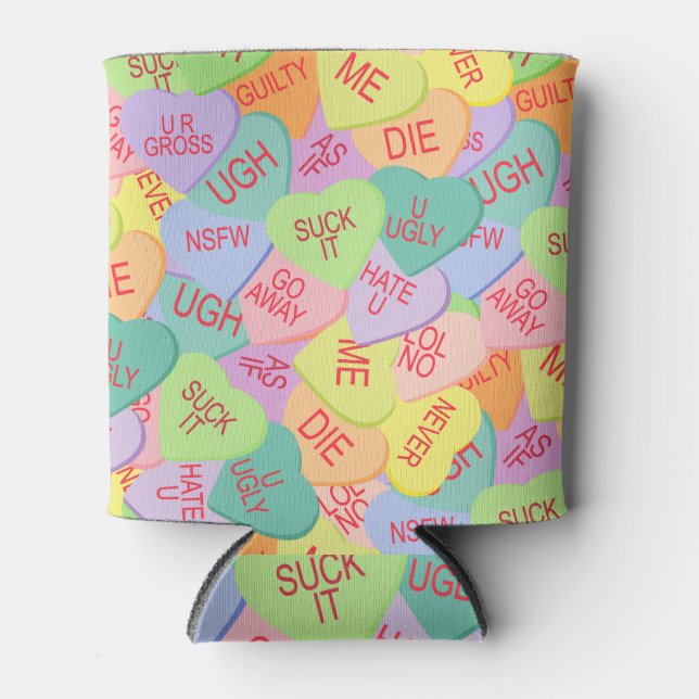 Candy Hearts Pattern - SFW Dosenkühler (Vorderseite)