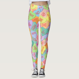 Candy Hearts Pattern - SFW Leggings