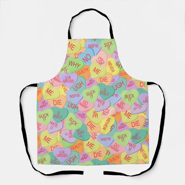 Candy Hearts Pattern - SFW Schürze (Vorderseite)