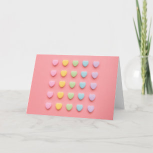 Candy Hearts Portrait Karte