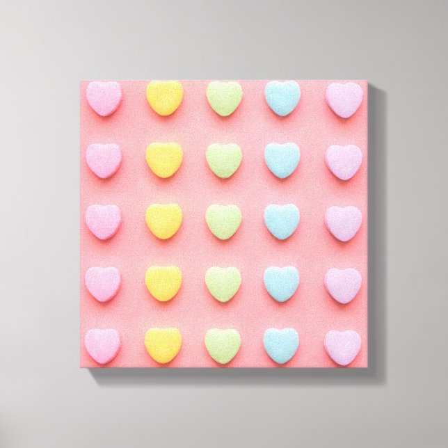 Candy Hearts Portrait Leinwanddruck (Vorderseite)