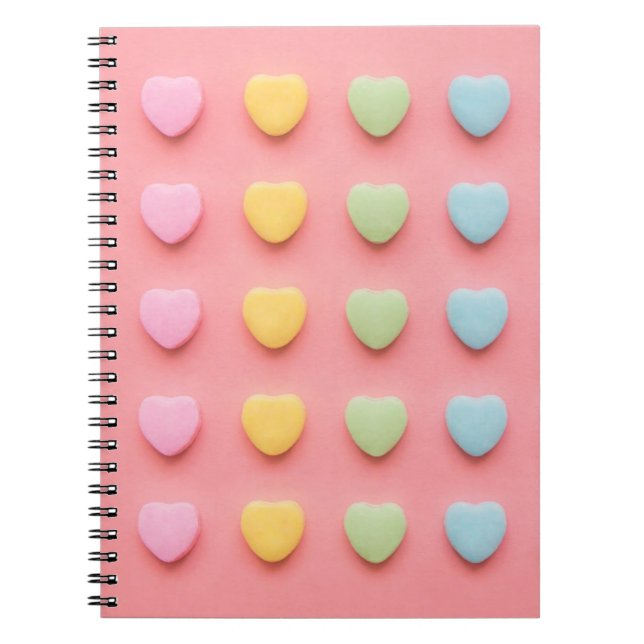 Candy Hearts Portrait Notizblock (Vorderseite)