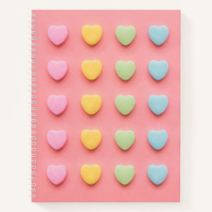 Candy Hearts Portrait Notizbuch
