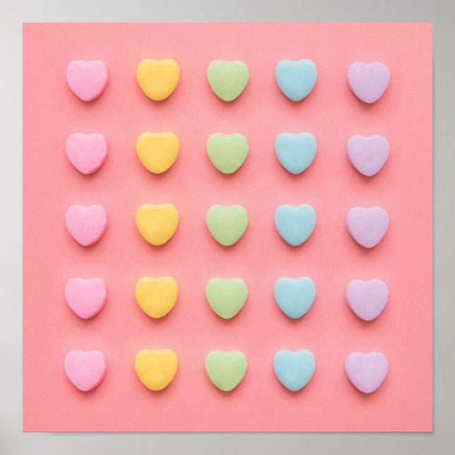Candy Hearts Portrait Poster (Vorne)