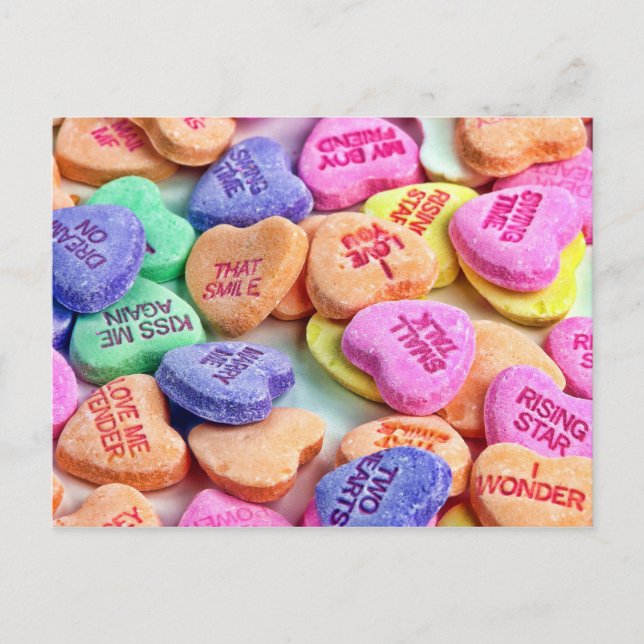 Candy Hearts Postcard Postkarte (Vorderseite)