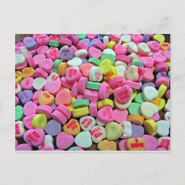 Candy Hearts Postkarte (Vorderseite)